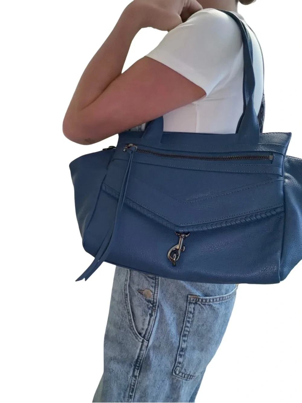 NWOT Botkier Trigger leather satchel. Royal blue. 100%‎ leather.
